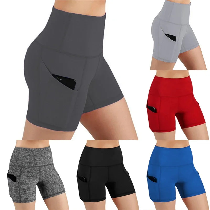 Women’s High Waist Yoga Biker Shorts with Pocket | Gym, Running, Cycling, Fitness Leggings