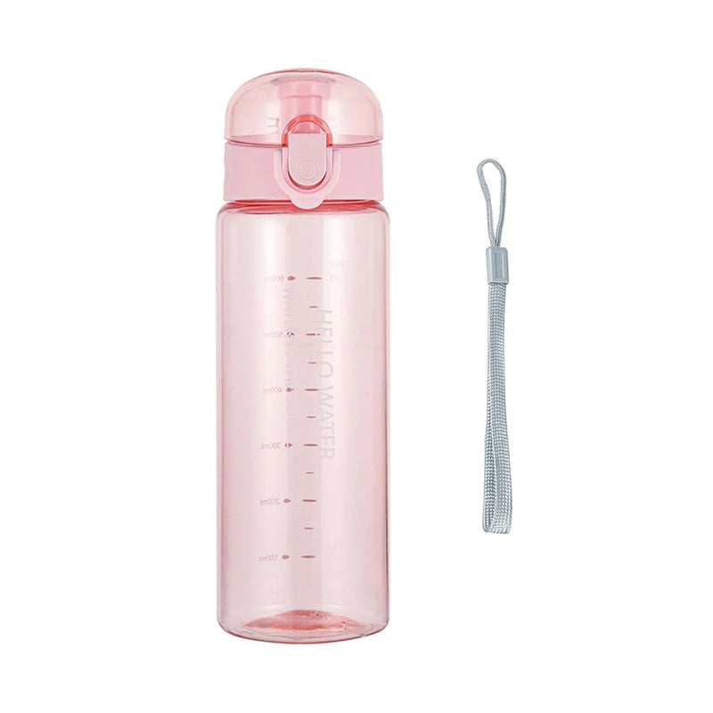 780ML Leak-Proof Water Bottle with Bounce Cover, Strap, Reusable Portable Bottle for Fitness & Gifts