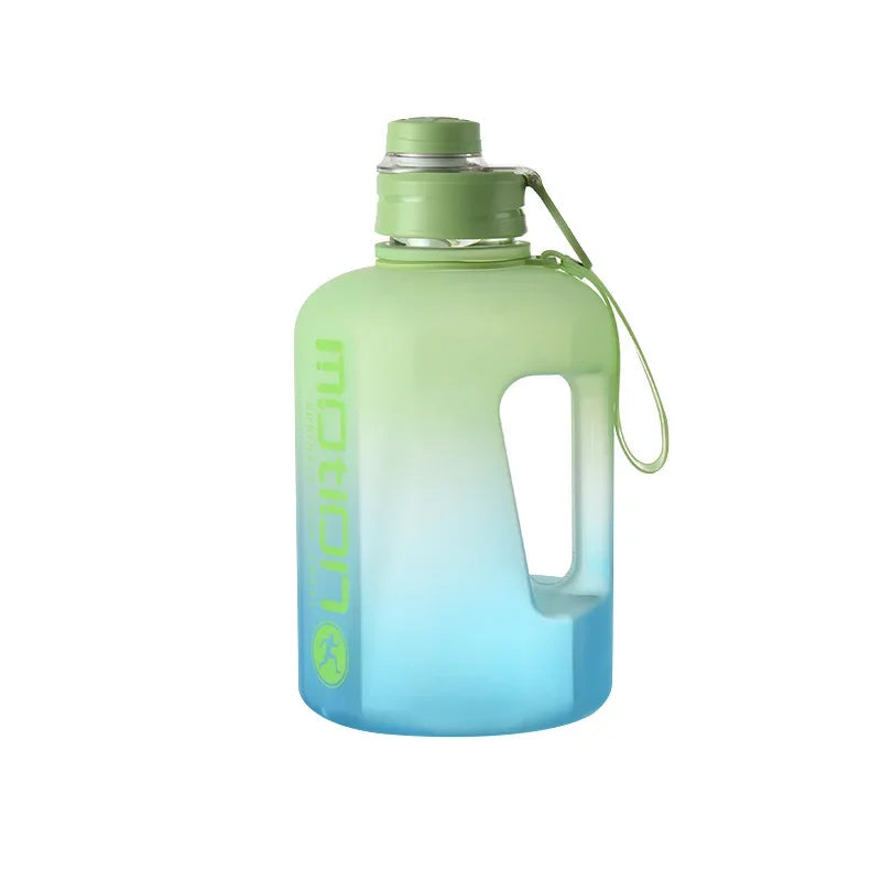 2.2L Large Capacity Gradient Sports Water Bottle with Straw – Portable & Durable Fitness Kettle