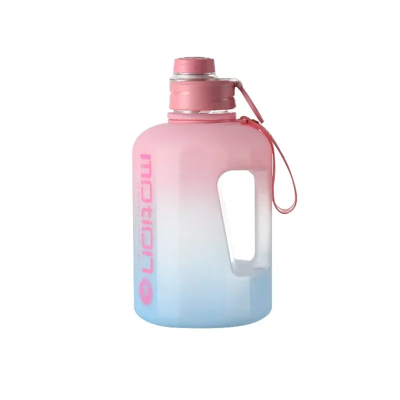 2.2L Large Capacity Gradient Sports Water Bottle with Straw – Portable & Durable Fitness Kettle