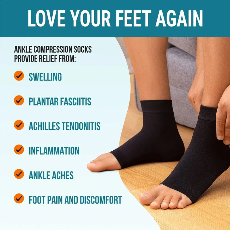 1 Pair Neuropathy Relief Compression Socks for Women and Men - Ankle Brace for Plantar Fasciitis