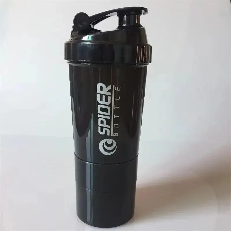 3-Layer Protein Shake Cup – Large Capacity Fitness Sports Bottle with Stirring Feature