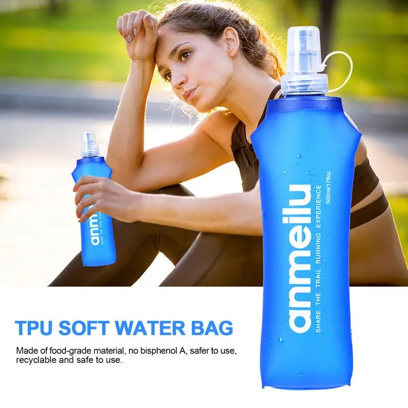 Collapsible Soft Flask | BPA-Free Hydration Bottle for Running, Cycling, Hiking | 250ml & 500ml