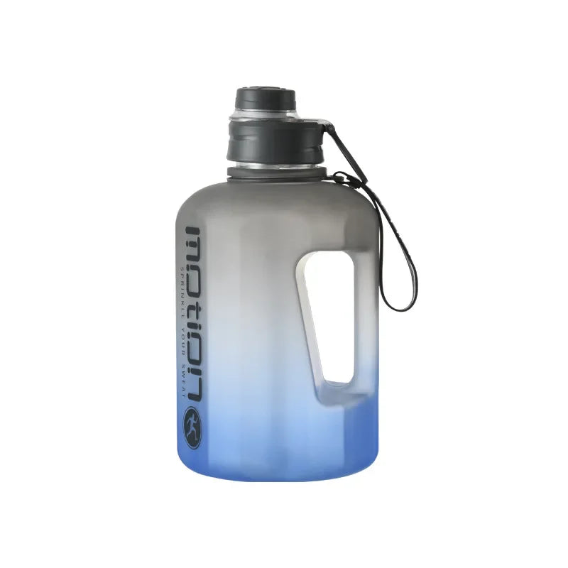 2.2L Large Capacity Gradient Sports Water Bottle with Straw – Portable & Durable Fitness Kettle