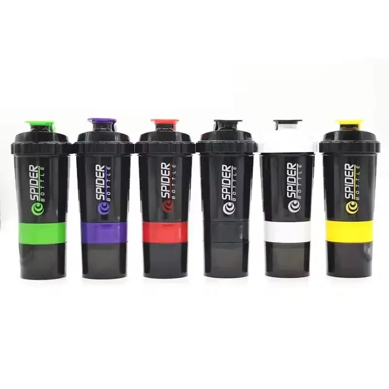 3-Layer Protein Shake Cup – Large Capacity Fitness Sports Bottle with Stirring Feature