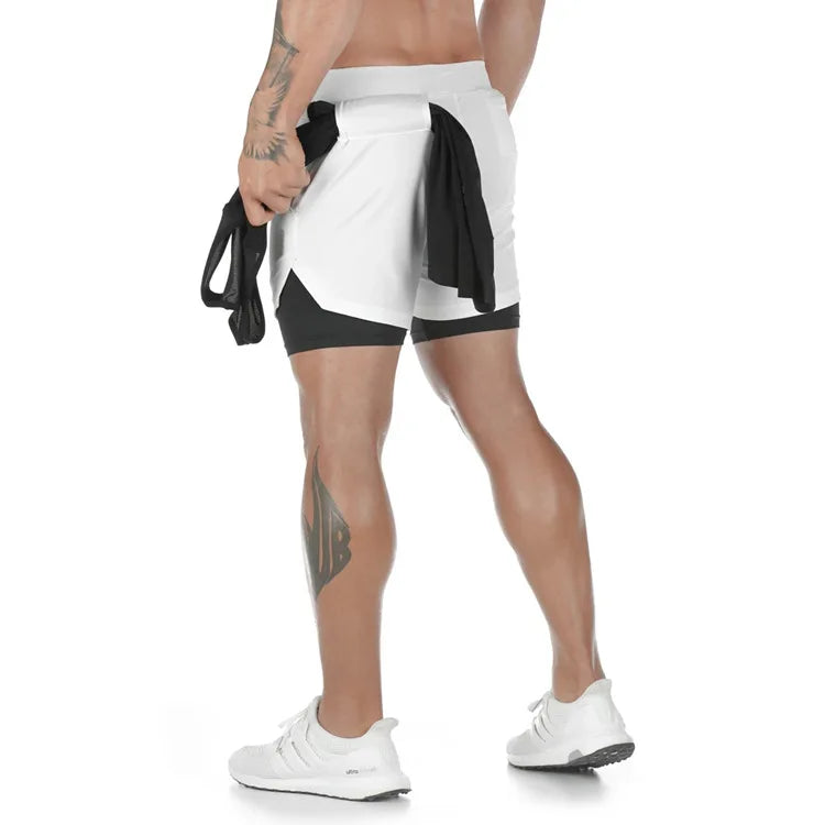 2-in-1 Camo Men's Running Shorts | Quick-Dry Gym Fitness Jogging Training Shorts