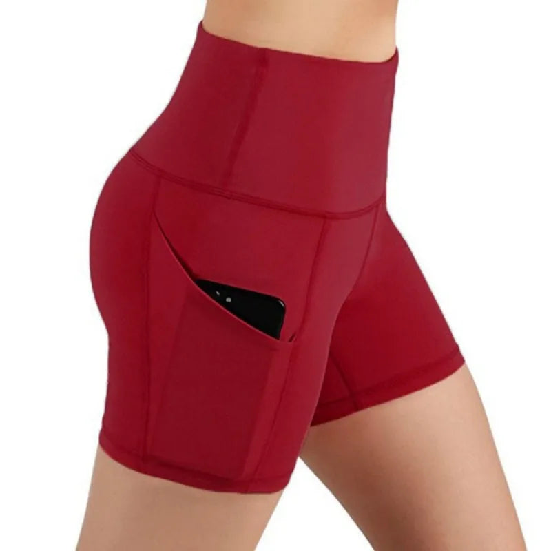 Women’s High Waist Yoga Biker Shorts with Pocket | Gym, Running, Cycling, Fitness Leggings