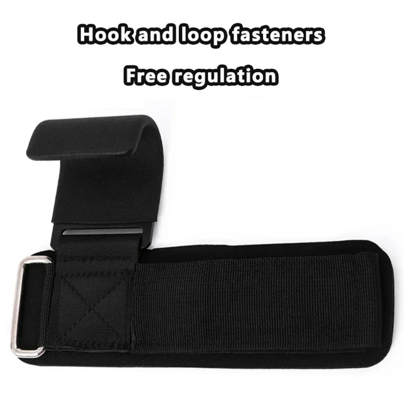 Weight Lifting Hook Grips with Wrist Wraps - Gym Hand-Bar Straps for Pull-Ups Power Lifting Strength